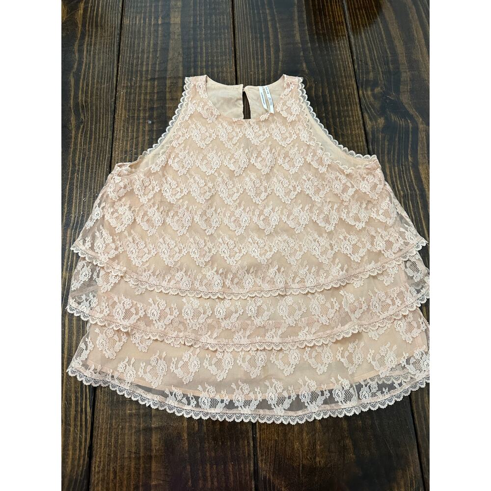 Anthropologie lace tiered blouse size 4